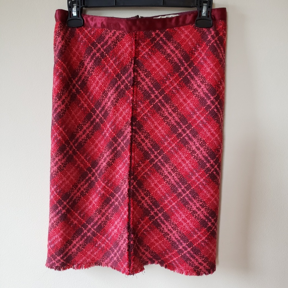 FREE PEOPLE Plaid Wool Blend Pencil Skirt Size 2